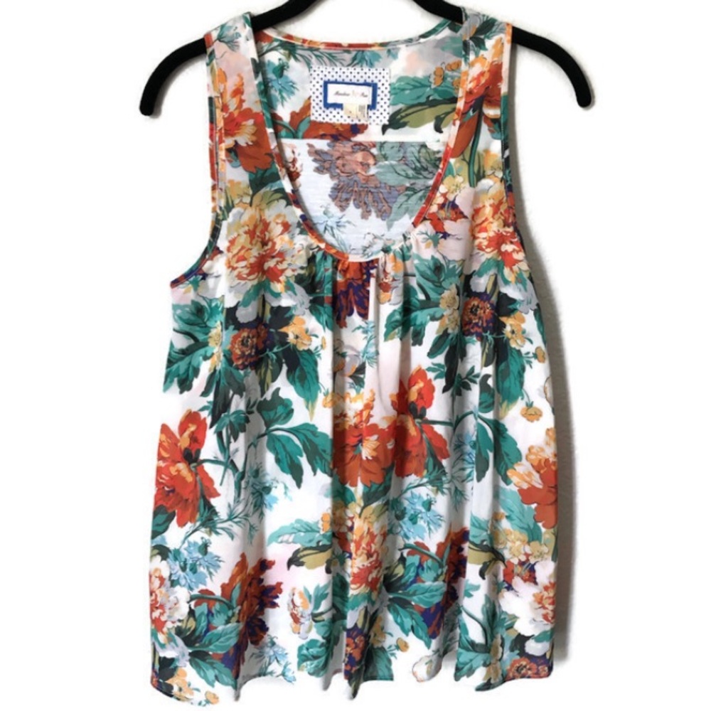 Anthropologie Meadow Rue sleeveless Floral multicolored flowy comfy tank top